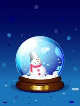 Vector snowglobe with snowman Stock Illustration