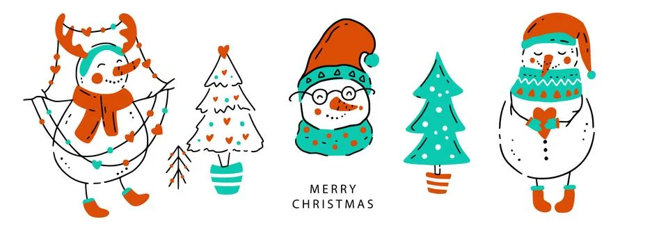 Vector snowman card. Stock Illustration