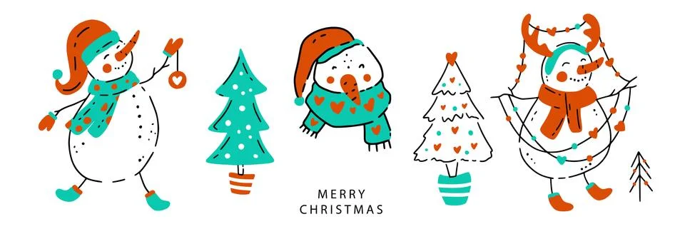 Vector snowman card. Stock Illustration