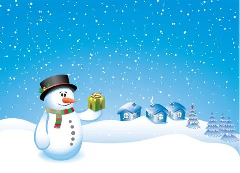 Vector  snowman Stock Illustration