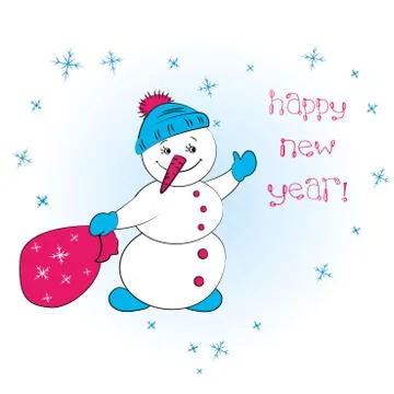 Vector snowman. Stock Illustration