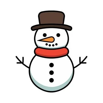 Vector snowman illustration on white background Illustrazione stock