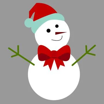 Vector of a snowman, winter, white snow Stock Illustration
