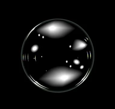 Vector of soap bubbles on balck background Illustrazione stock