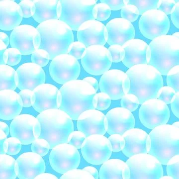Vector soap bubbles blue seamless pattern Stockillustratie