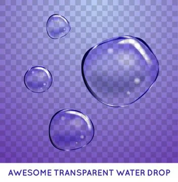 Vector Soap Water Bubbles Set. Transparent Isolated Realistic Design Elements Illustrazione stock
