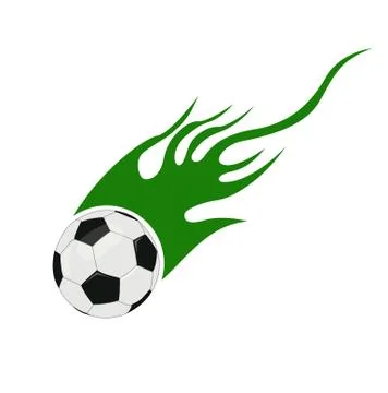 Vector soccer ball with flames Stock Illustration
