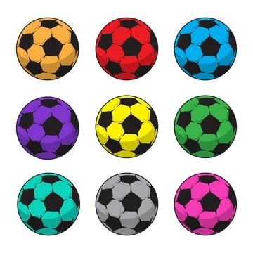 Vector soccer ball set Stock Illustration