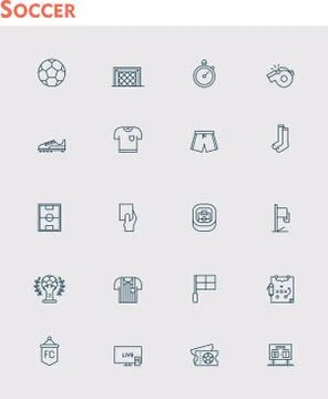 Vector soccer icon set Stock Illustration