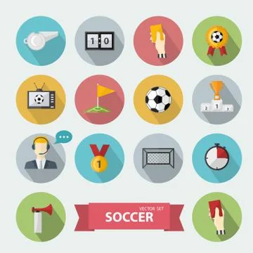 Vector soccer icons Illustrazione stock