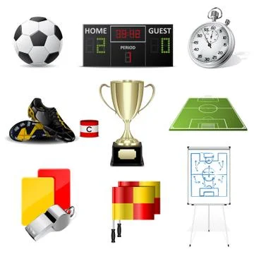 Vector soccer icons. Stock Illustration
