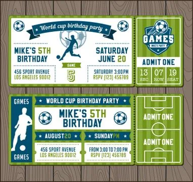 Vector Soccer Party invites Stock Illustration