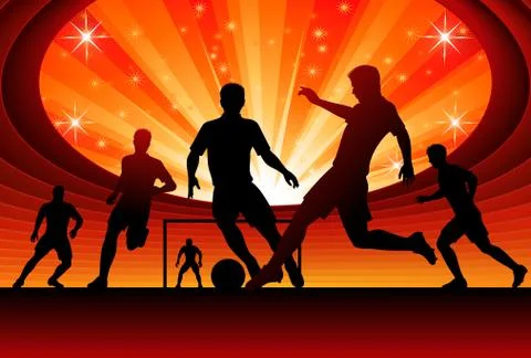 Vector Soccer player silhouettes Stock Illustration