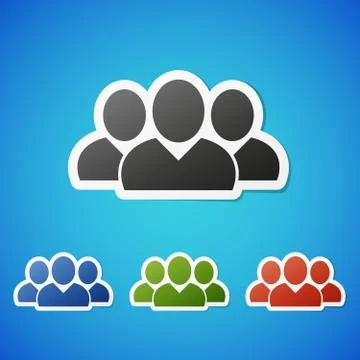 Vector social icon sticker Stock Illustration