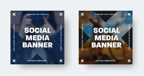 Vector social media banner, leaflet template with creative design, crosses on Stock Illustration
