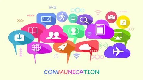 Vector Social media concept.Communication in the global computer networks Stock Illustration