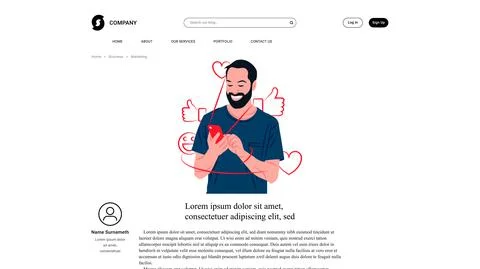 Vector social media in shadow of sharp lines style . Editable illustration Stock Illustration