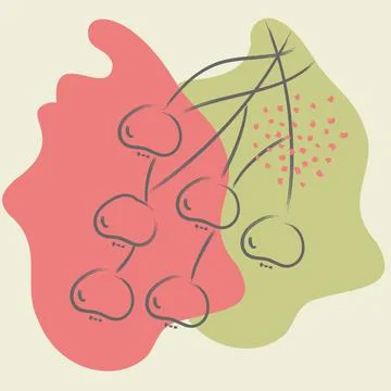 Vector. Social media stories, posts. Abstract fruit background drawn by hand. Stock Illustration