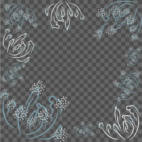 Vector. Social media stories, posts. Frame of hand-drawn flowers. Stock Illustration