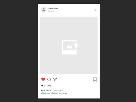 Vector social network layout post template with icon Stock Illustration