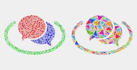 Vector Social Network Messages Mosaic Icon of Triangles Stock Illustration