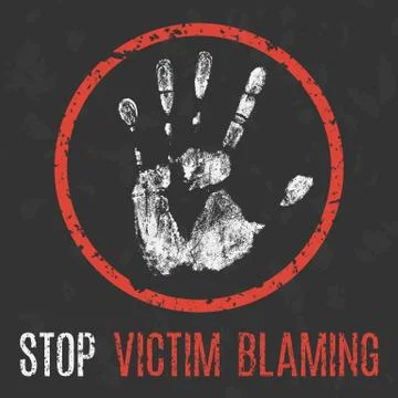 Vector. Social problems of humanity. Stop victim blaming. Stock Illustration