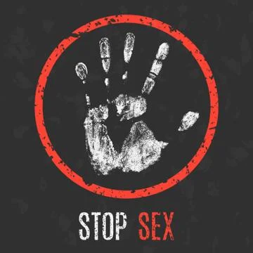 Vector. Social problems of humanity. Stop sex. 스톡 일러스트