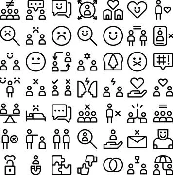 Vector of Social Relationship Icon Set. Perfect for user interface, new applicat Ilustración de archivo