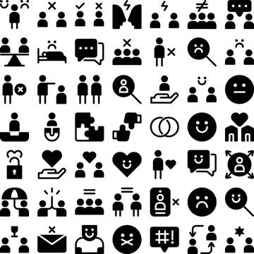 Vector of Social Relationship Icon Set. Perfect for user interface, new applicat Stock Illustration