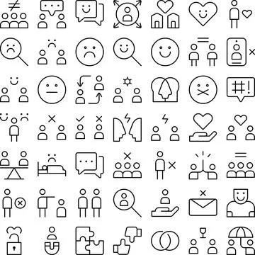 Vector of Social Relationship Icon Set. Perfect for user interface, new applicat Stock Illustration