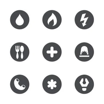 Vector social services icons set Stock Illustration