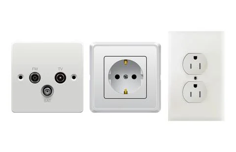 Vector sockets isolated on white background. This is EPS10 illustration. Stock Illustration