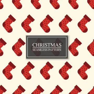 Vector socks seamless geometric pattern. Repeatable christmas background - Stock Illustration