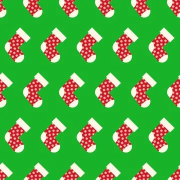 Vector socks seamless geometric pattern. Repeatable color christmas background - Stock Illustration