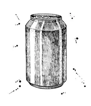 Vector soda drawing. Hand drawn soda illustrations. Stock Illustration