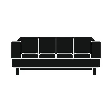 Vector Sofa for relaxing black simple icon isolated Stock-Illustration
