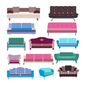 Vector sofa set icon-illustration Stock Illustration