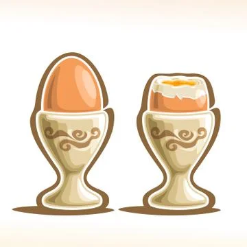 Vector soft boiled chicken eggs Stock Illustration