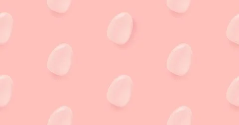 Vector soft pastel pink seamless background with flat lay eggs. Happy easter 스톡 일러스트