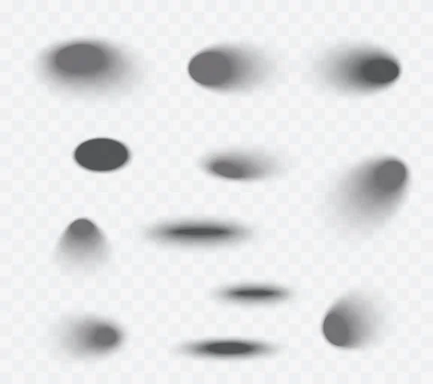 Vector soft shadow set isolated on transparent background Illustrazione stock