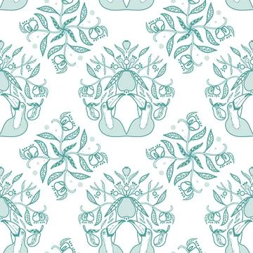 Vector Soft Toucans with Guava Tree Tiles on White seamless pattern background Stock Illustration