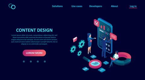 Vector of software developers programming seo for the smartphone Illustrazione stock