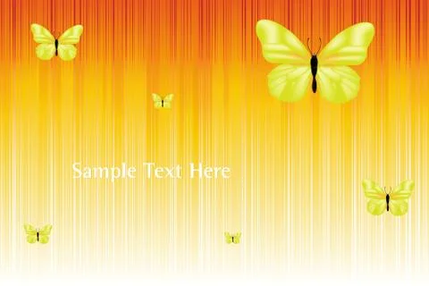 Vector solar background with butterflies Stock Illustration