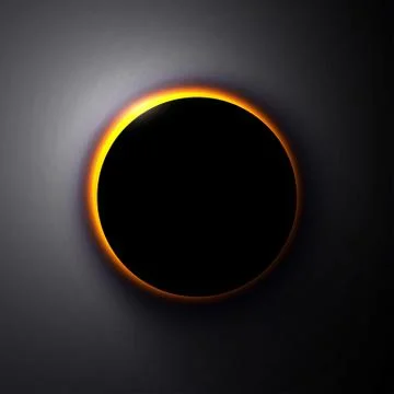 Vector solar eclipse sun in space, cosmic background. Stock Illustration