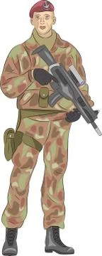 Vector. The soldier is a paratrooper. Illustration