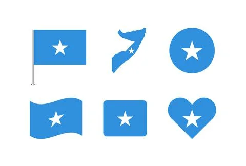 Vector Somalia flag. Set of Somalia Flags Collection. Stock Illustration
