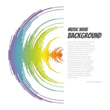 Vector Sound wave background. Rainbow Music logo Stock Illustration