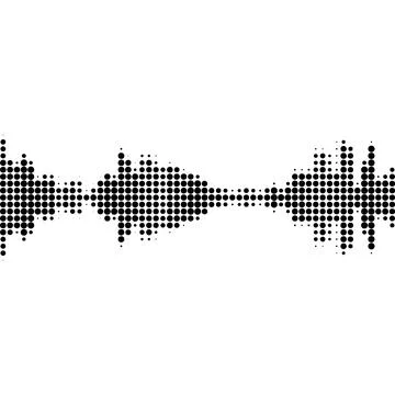 Vector sound wave with pixel particles for design. Isolated background. Stock Illustration