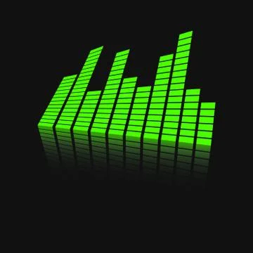 Vector sound waveforms icon on mirror. Sound waves and musical pulse vector i Stock Illustration