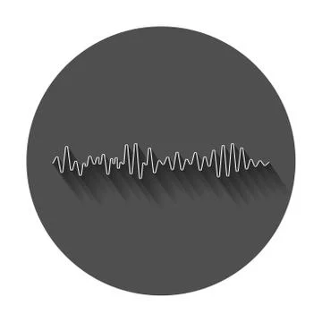 Vector sound waveforms icon. Sound waves and musical pulse vector illustratio Stock Illustration
